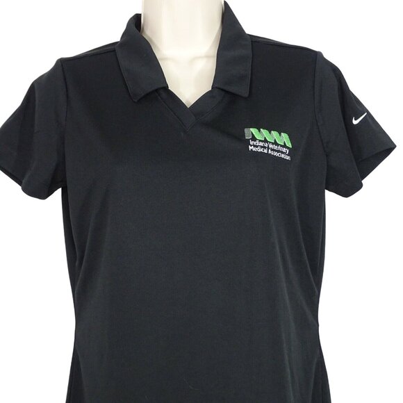 Nike Golf Tops - Nike Golf Dri-Fit Polo Shirt Women Size S Black Short Sleeve INDIANA VETERINARY